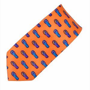Cape Cod Neckwear Flip Flops Tie Orange